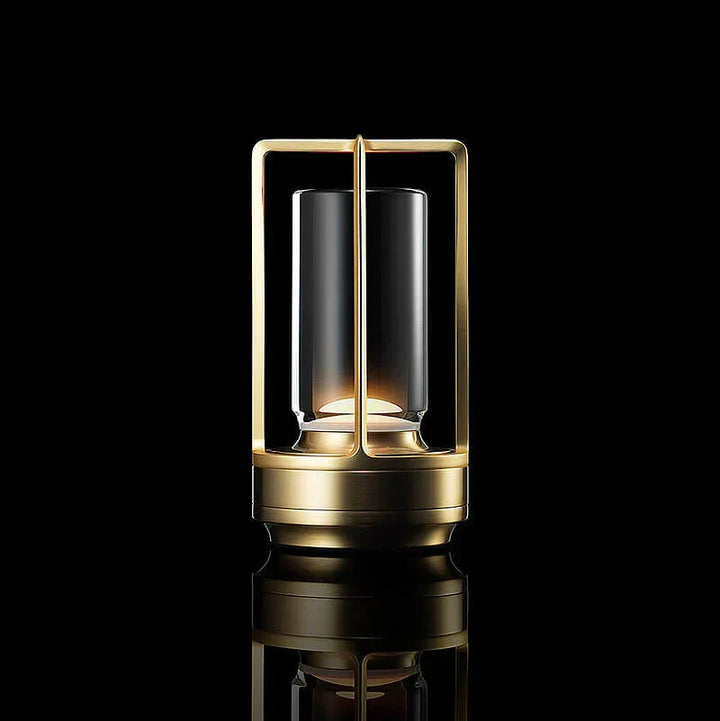 Ambient lighting crystal lamp placed on a nightstand