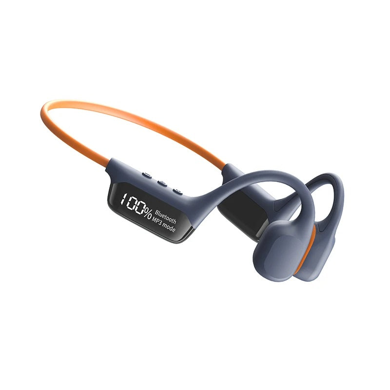 Waterproof bone conduction swimming headphones with built-in 32GB MP3 player for sports