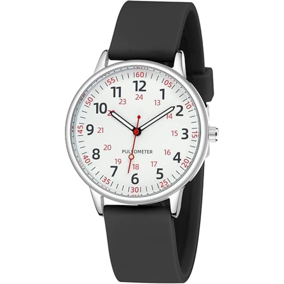 Lightweight womens nurses watch pinned on medical uniform