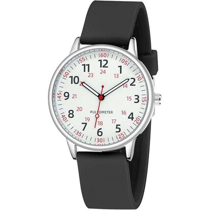Lightweight womens nurses watch pinned on medical uniform