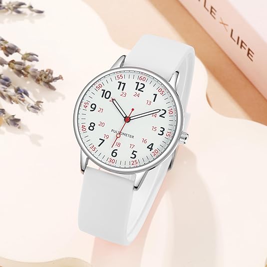 Medical watch in vibrant silicone strap for healthcare professionals