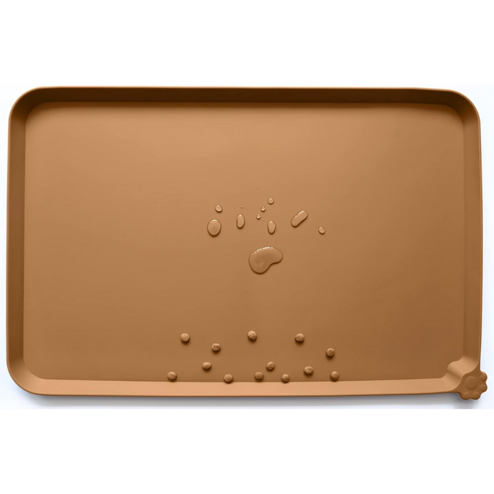 Rolled up waterproof pet mat showing portability and compact storage