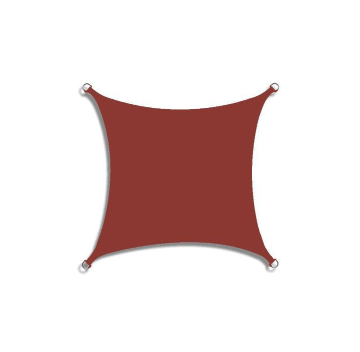 Rectangular waterproof sail creating a shaded parking space for a vehicle