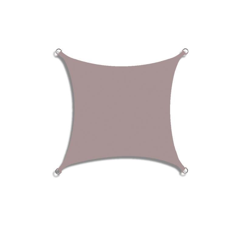 Taupe waterproof shade sail shown in square shape format