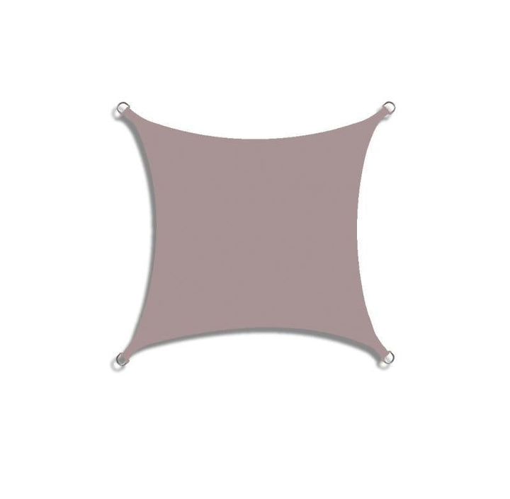 Taupe waterproof shade sail shown in square shape format