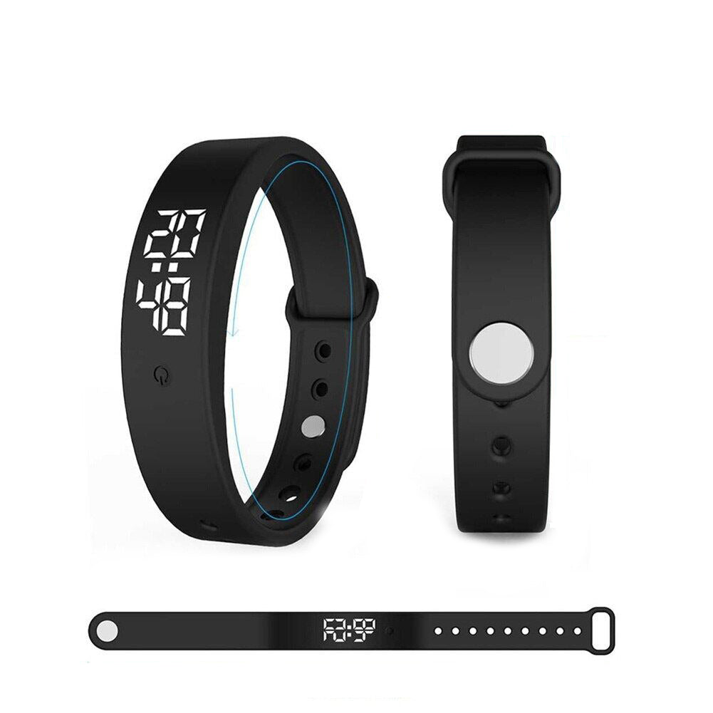 Side profile of unisex waterproof smart fitness watch showing sleek digital display