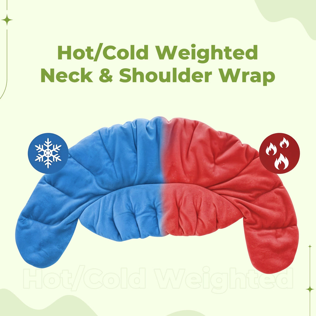 Close-up of soft fabric texture on the aromatherapy weighted shoulder wrap for wellness