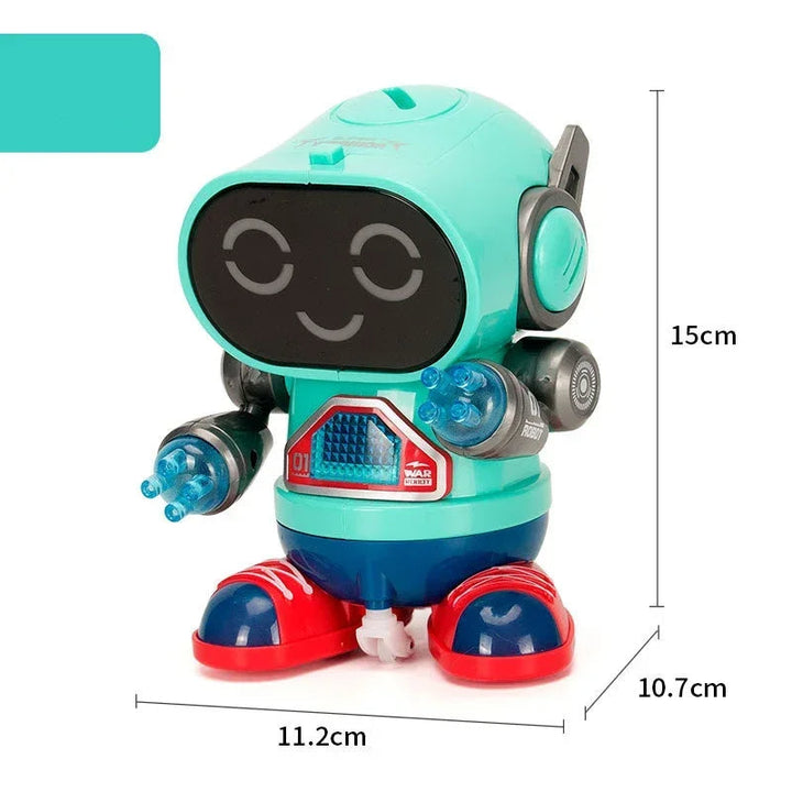 Interactive robot toy with sound and music features for toddlers