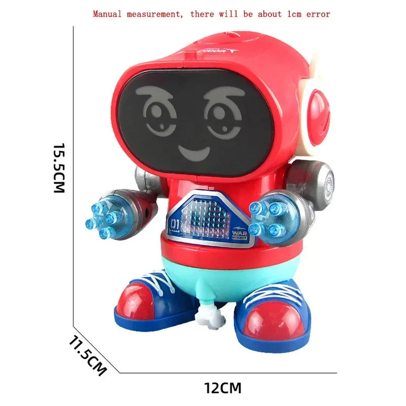 Childrens electronic dancing robot toy performing dynamic poses