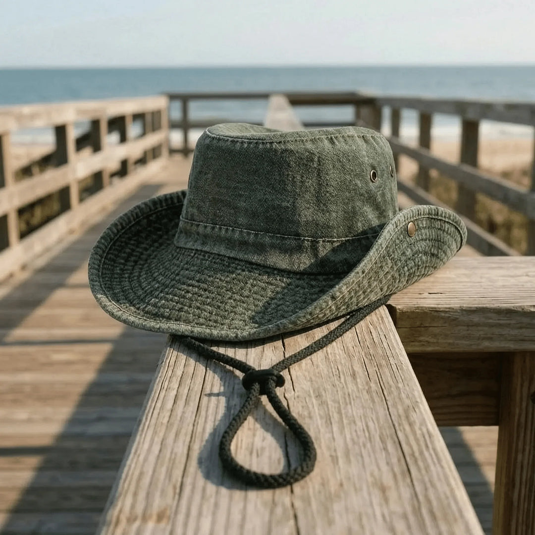 Adjustable travel sun hat with UV protection for men