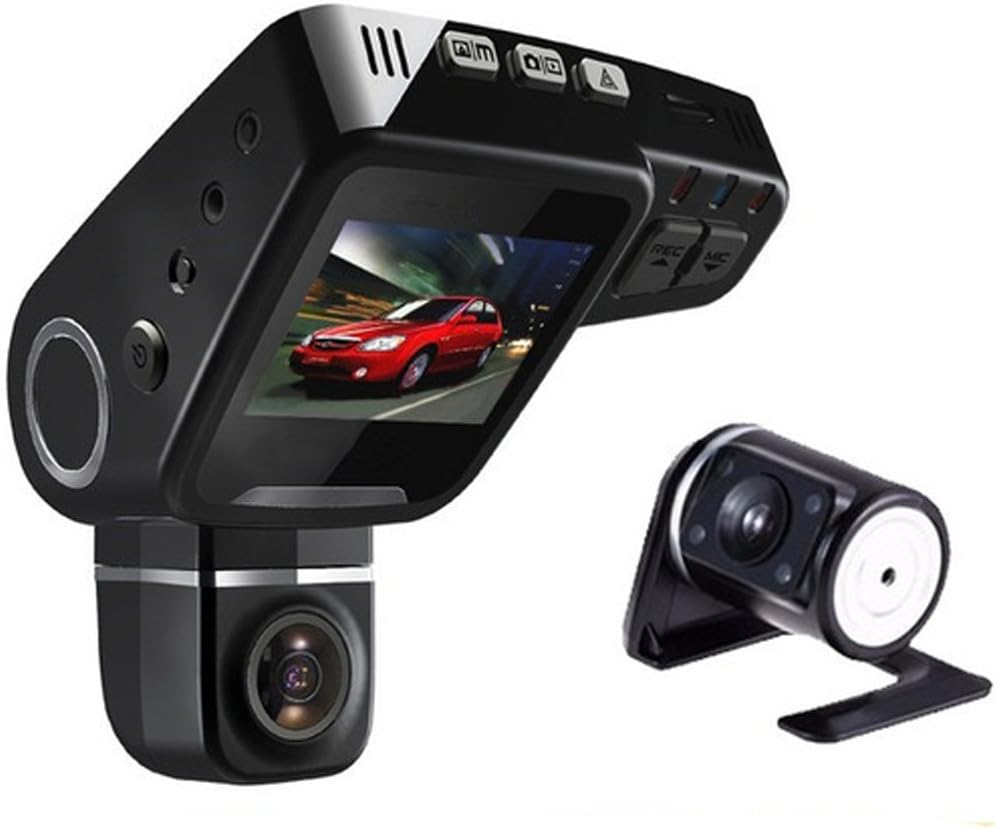Front and rear dash camera units with main screen display