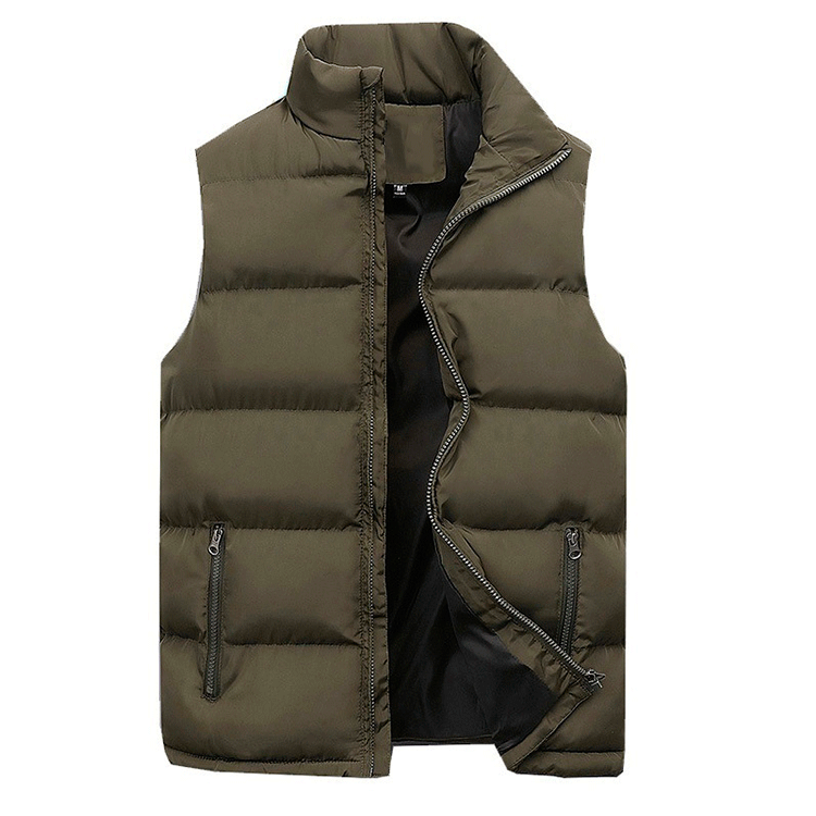 Men's quilted puffer vest lifestyle shot showcasing winter layering and outerwear style