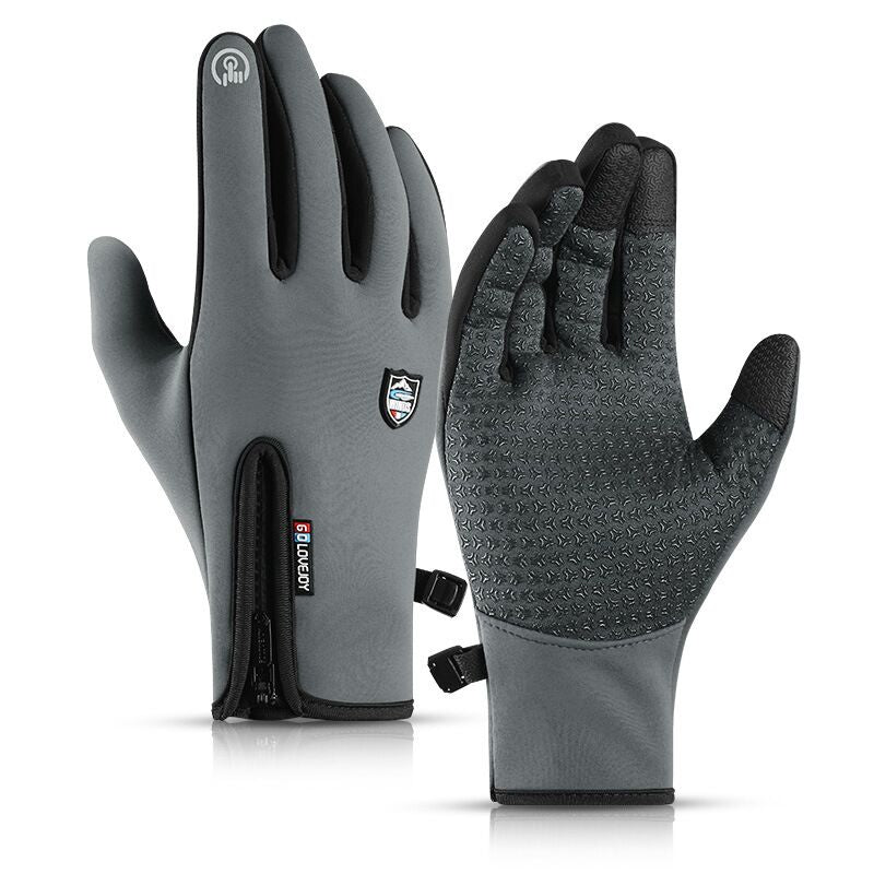 Unisex outdoor gear waterproof gloves lined with soft fleece interior