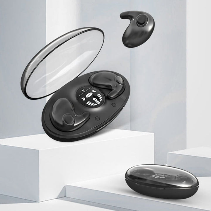 In-ear bluetooth headphones with digital LED display charging case