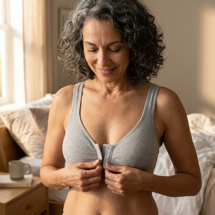 Womens everyday wireless bra laid flat in pastel color