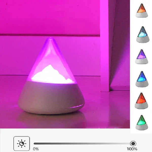 Wireless LED Iceberg Night Light glowing with vibrant purple ambient light