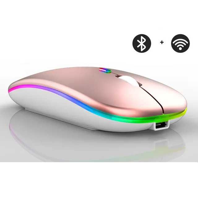 Wireless LED computer mouse with Bluetooth connection and ergonomic grip