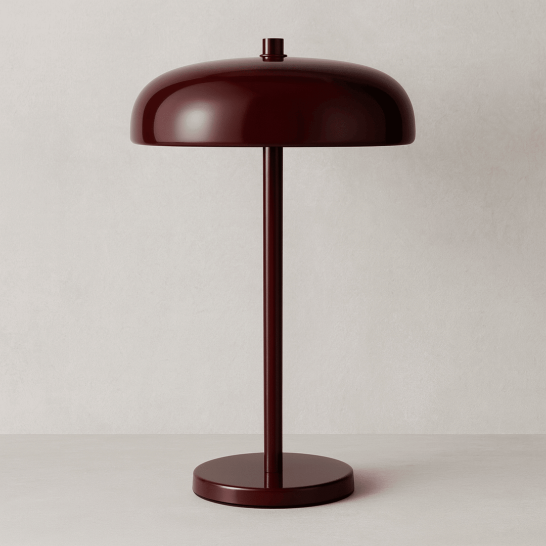 Rechargeable desk light showing its sleek metal finish and slim profile