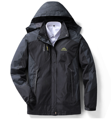 Women's black 3-in-1 winter coat with hood