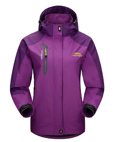 Windproof womens winter coat back view featuring warm outerwear design