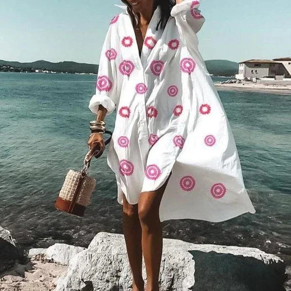 Casual womens clothing long sleeve top for resort wear and beach trips
