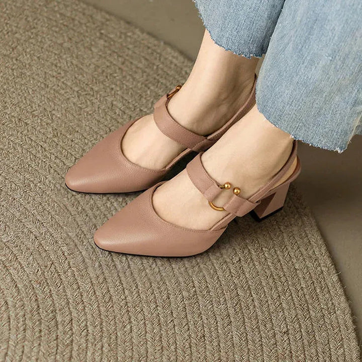 Elegant women's fashion shoes combining orthopedic support with high heel elegance