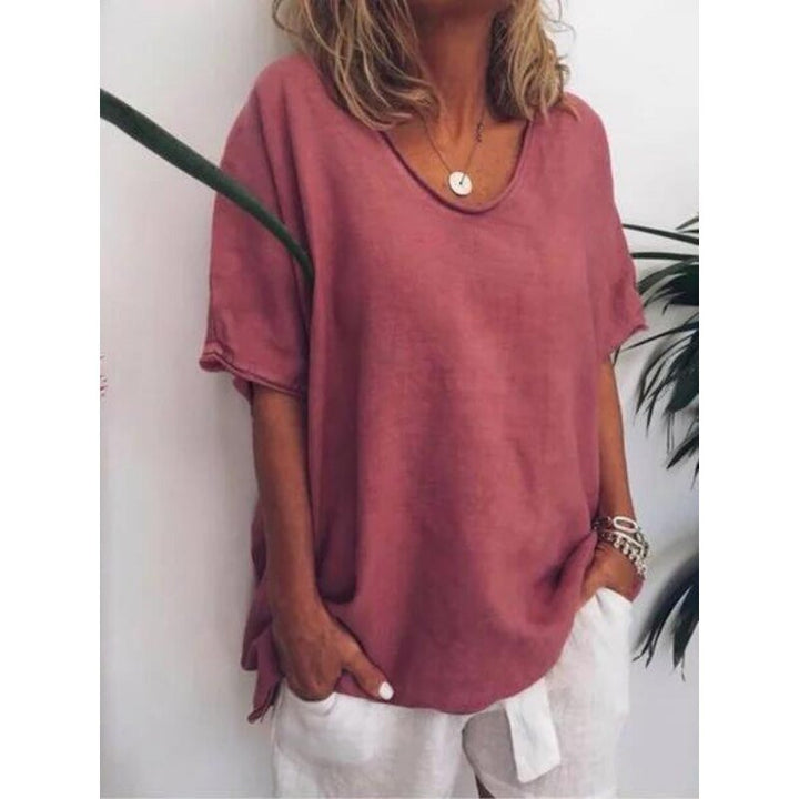 Casual wear basic tee featuring a flattering neckline and versatile solid color design.