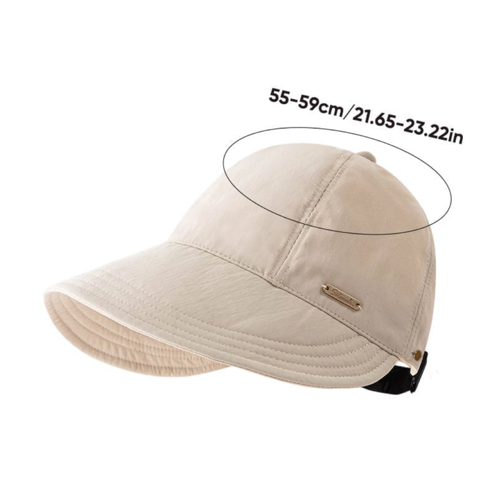 Chic women's wide-brim hat offering stylish UV protection for sunny days