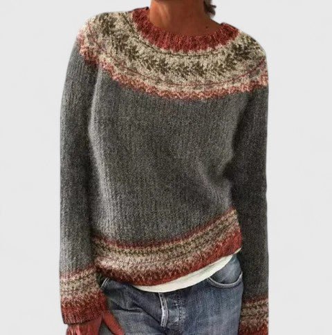 Back view of stylish womens knit pullover showcasing everyday style