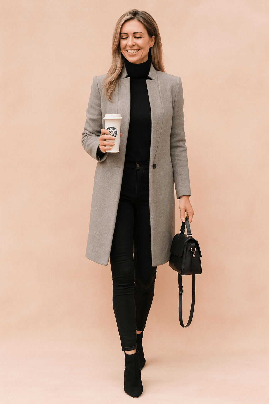 Tailored lightweight jacket for women featuring a clean minimalist coat design.