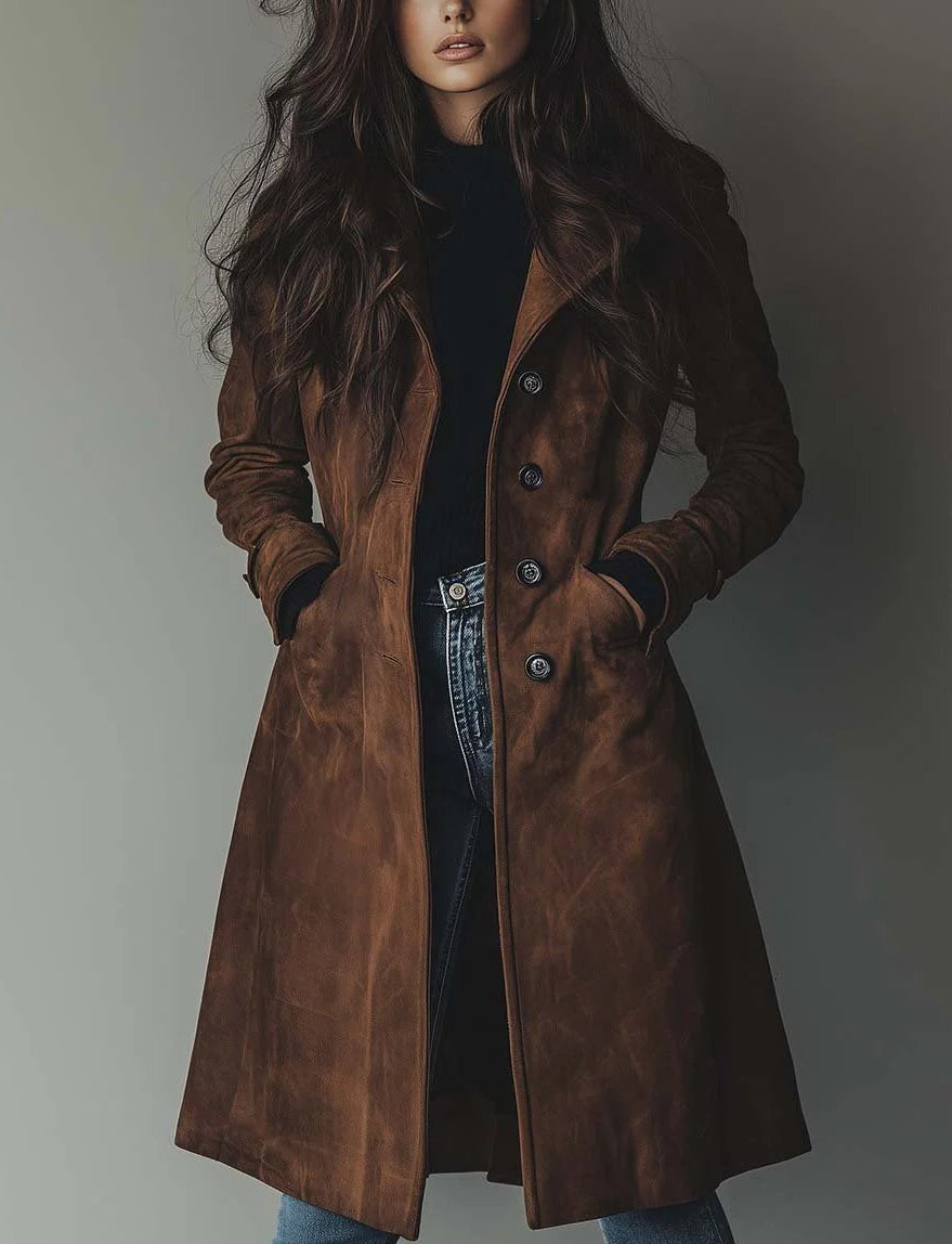 Letty | Women’s Suede Trench Coat