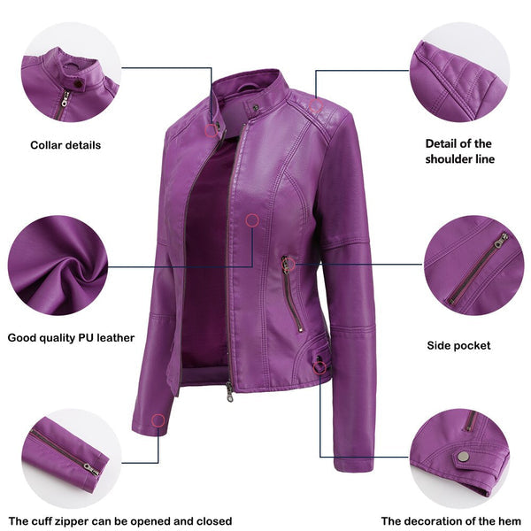 Detailed shot of zippered cuffs and premium texture on a fashionable women's outerwear piece.