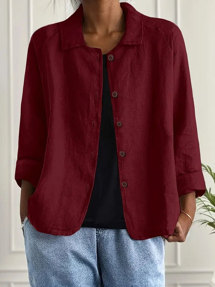 Collar and sleeve detail of women's casual wear jacket