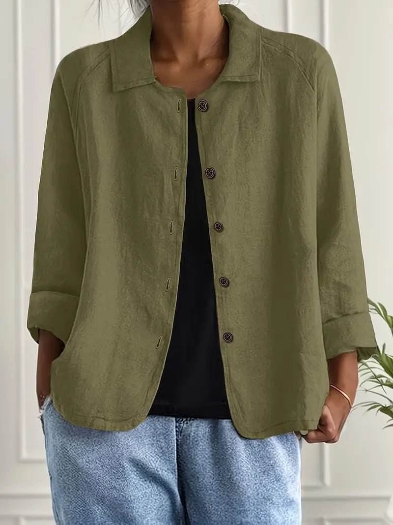 Comfortable fit casual jacket for women displayed on a hanger