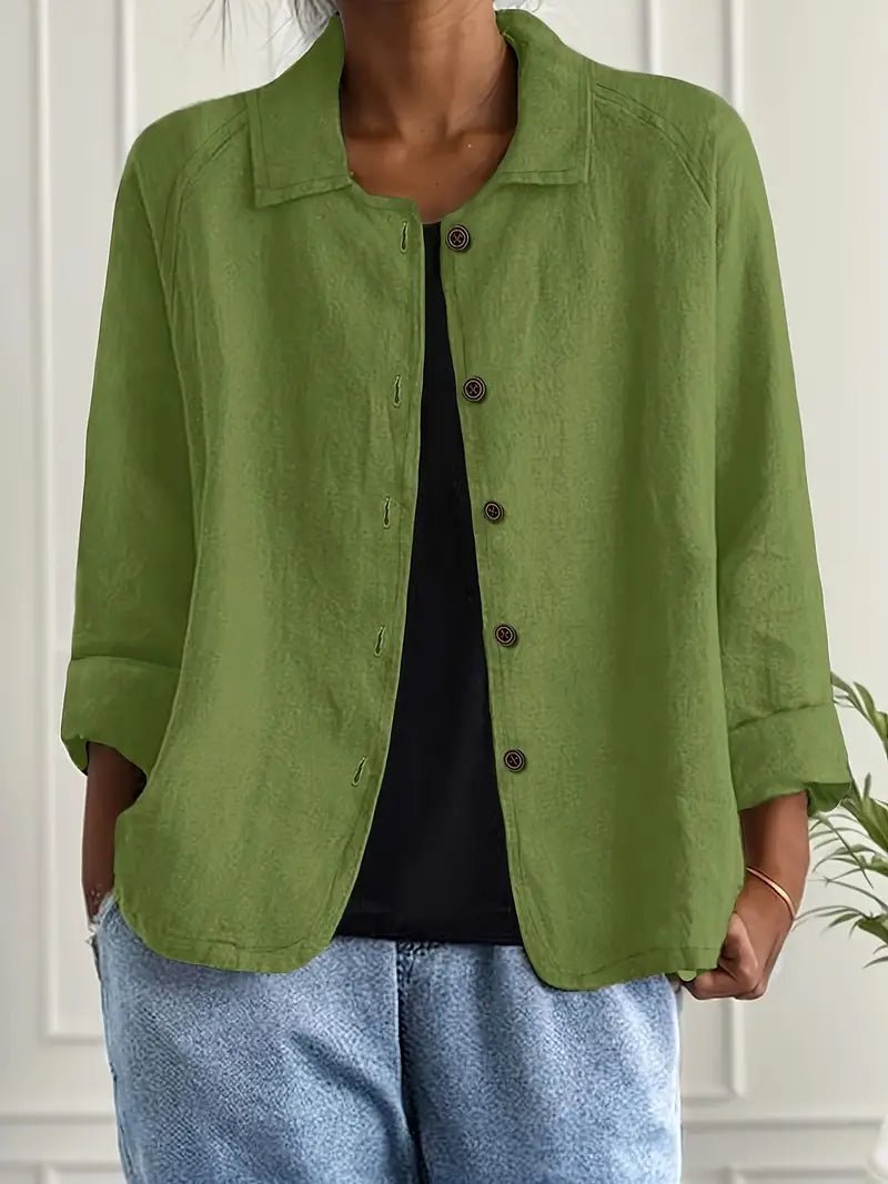 Folded women's lightweight jacket showing versatile layering appeal