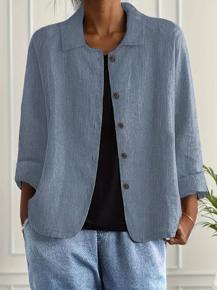Women's lightweight button front casual jacket in a relaxed everyday style