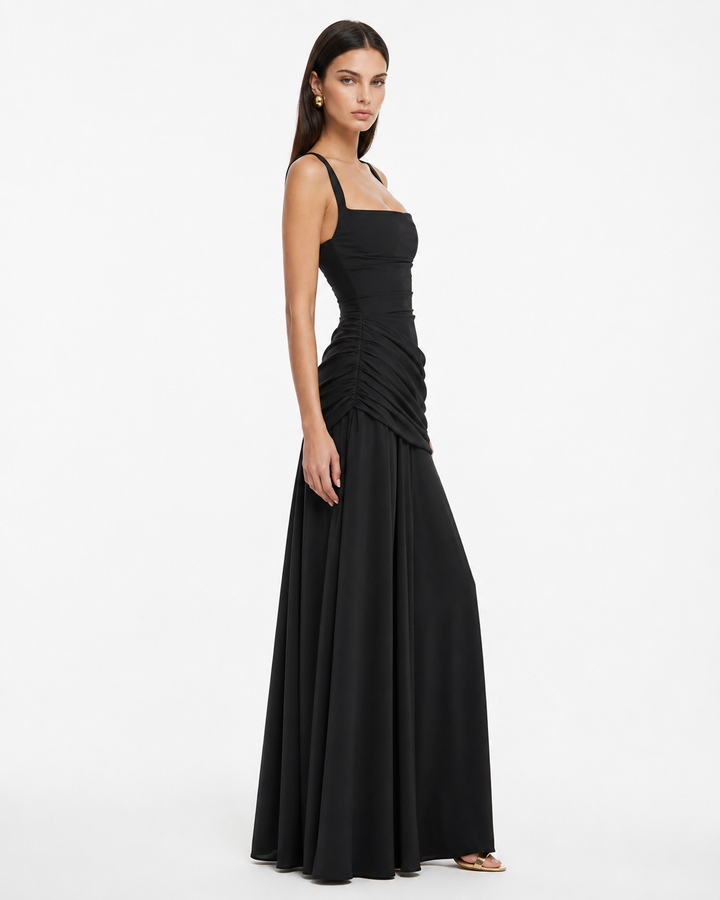 Chic women's dress for wedding guests with sophisticated styling