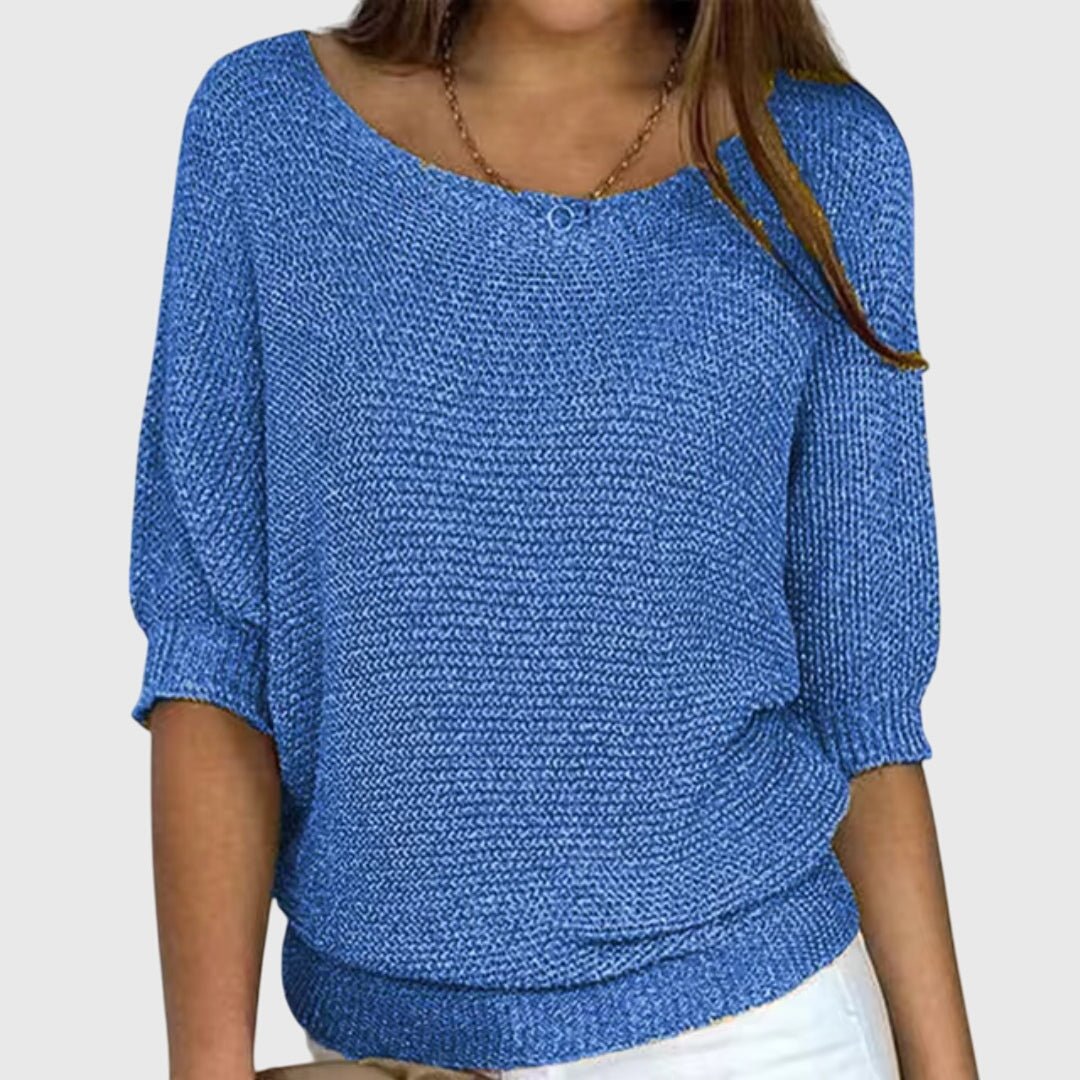 Casual chic women's relaxed fit sweater in a comfortable knit style for everyday wear