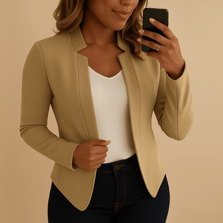 Lightweight women's lapel collar blazer in business casual style