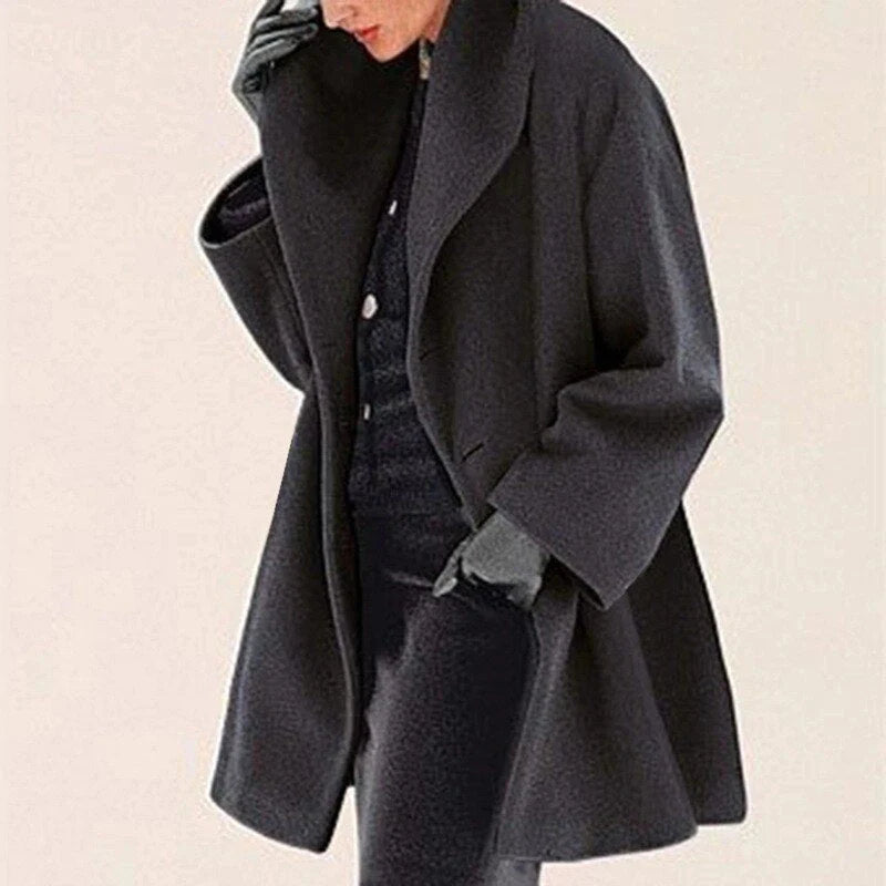 Elegant hip-length warm winter coat designed for chic everyday apparel