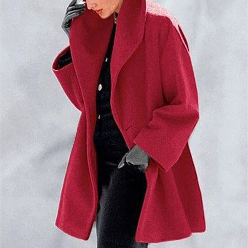Stylish button-down women's outerwear piece for cold weather fashion