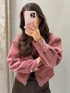 Sansa | Women’s Cropped Zip Up Bomber Jacket