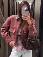 Sansa | Women’s Cropped Zip Up Bomber Jacket