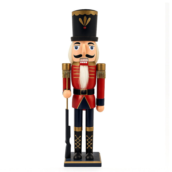 Set of four 30 cm wooden nutcracker figures for festive indoor holiday decor