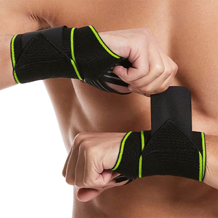 Unisex adjustable wrist and thumb support brace showing compression band for carpal tunnel relief.