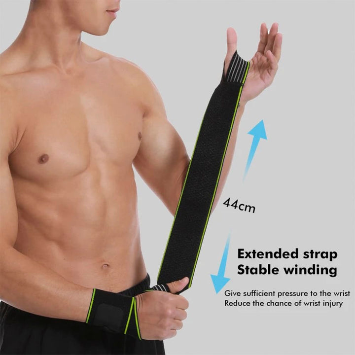 Close-up of hand support joint protection wrap demonstrating flexible strap and thumb stabilization.