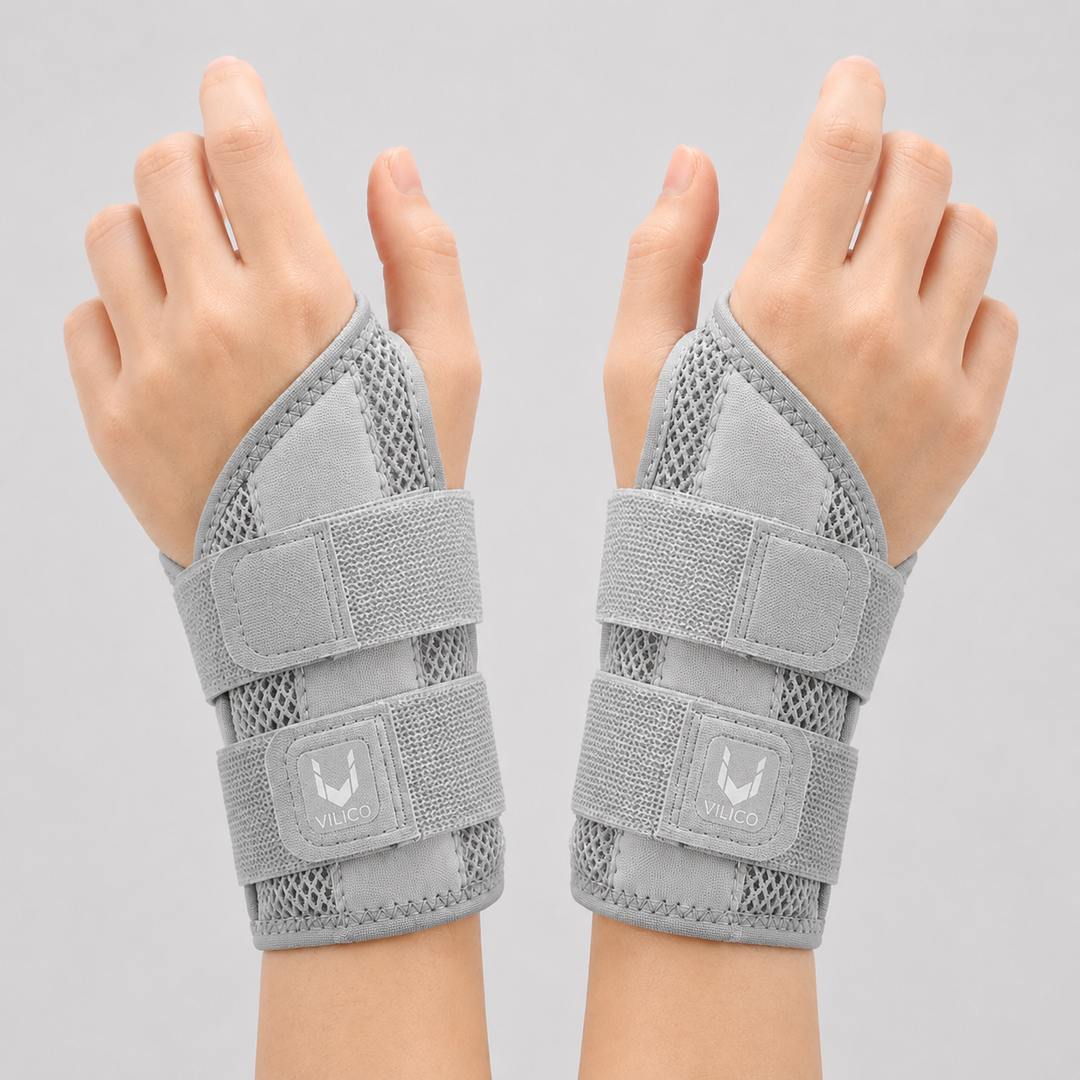 Adjustable wrist wrap and hand brace providing joint care and stability during fitness activities