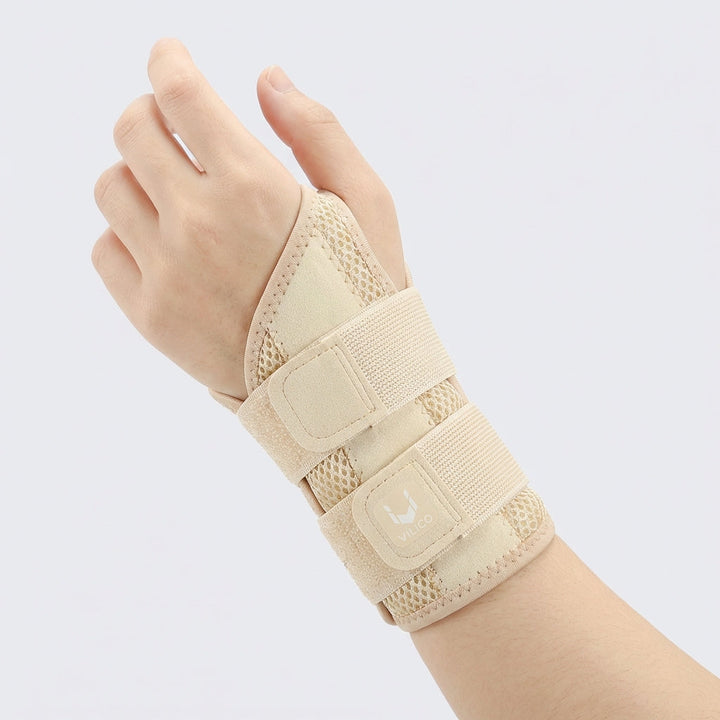 Ergonomic compression wrist support brace worn on hand for arthritis and joint care