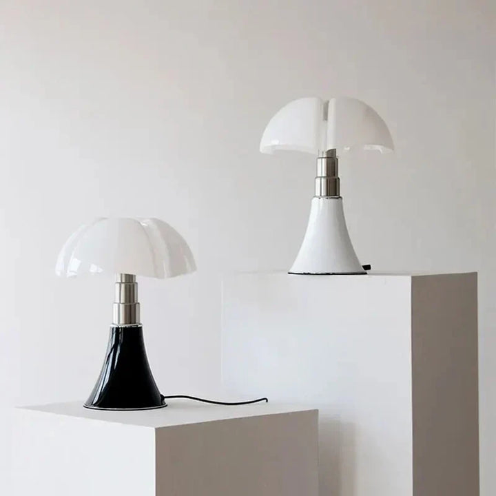 Modern touch lamp with floral design styled as a chic desk light