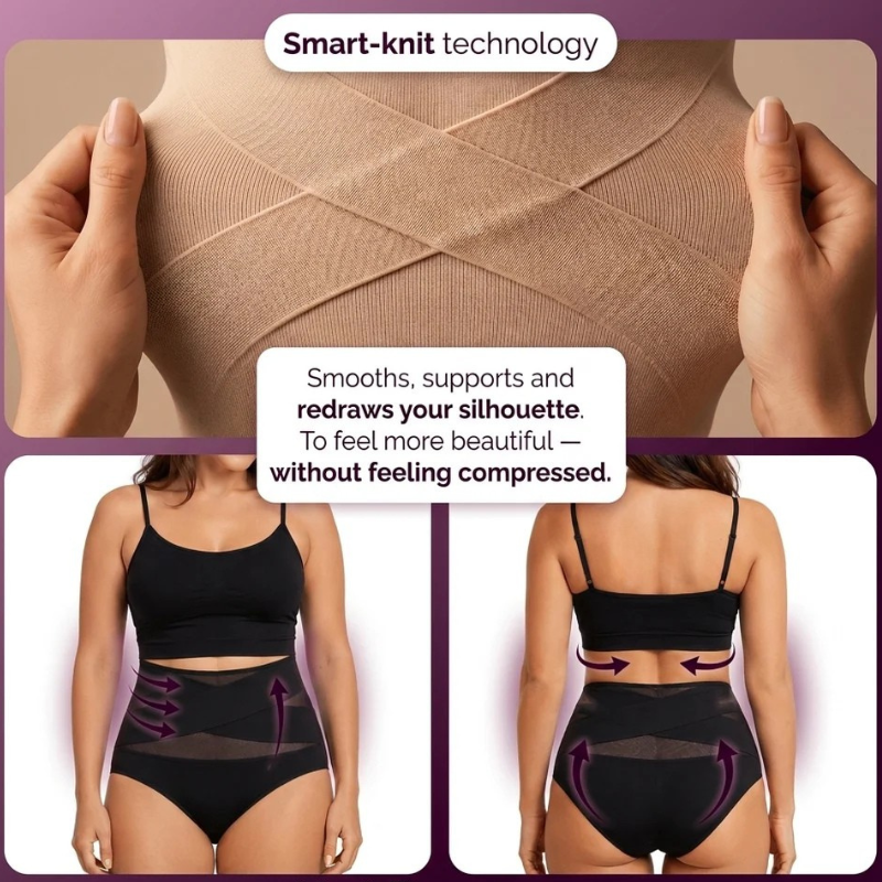 Back view of womens shapewear brief showing smooth contouring and coverage
